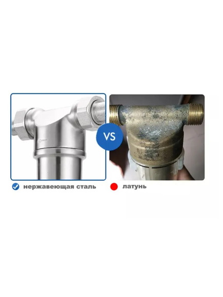 Магистральный фильтр для воды WhiteWater МФ-3/4 нерж (нержавеющая сталь)